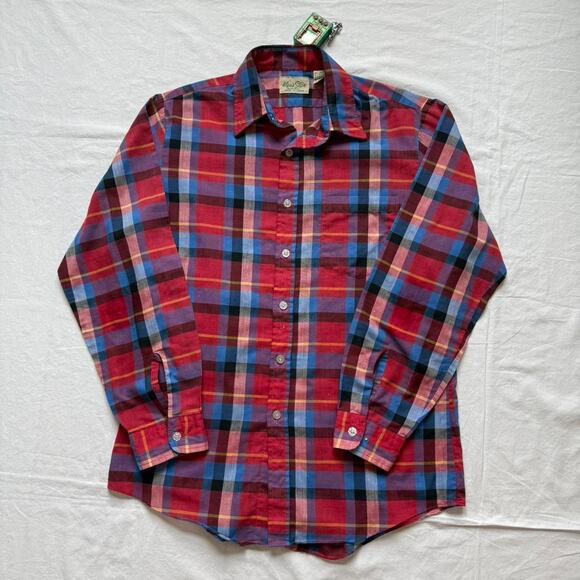 Vintage 80’s Plaid Button Up Shirt - M - Picture 2 of 4